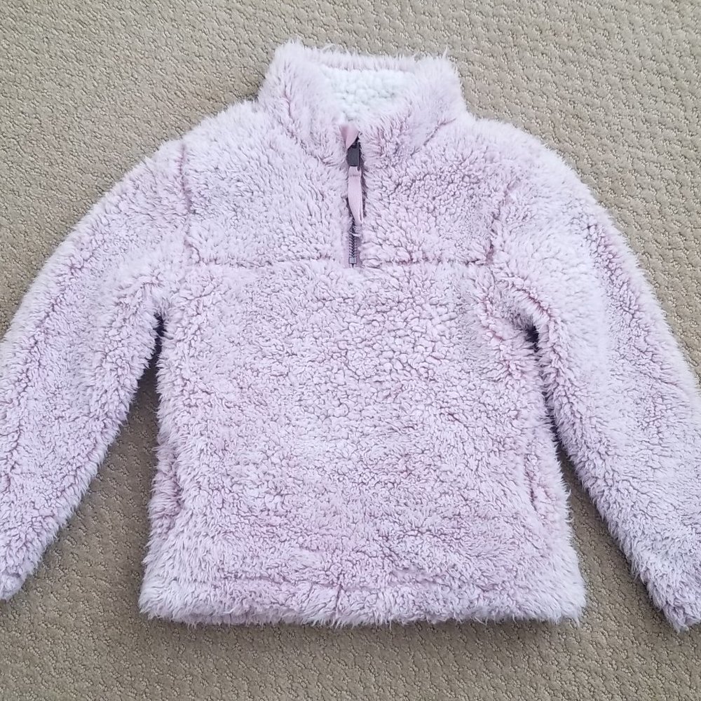 **EUC** C&C California Pink Faux Fur Hoodie Girls Size 4